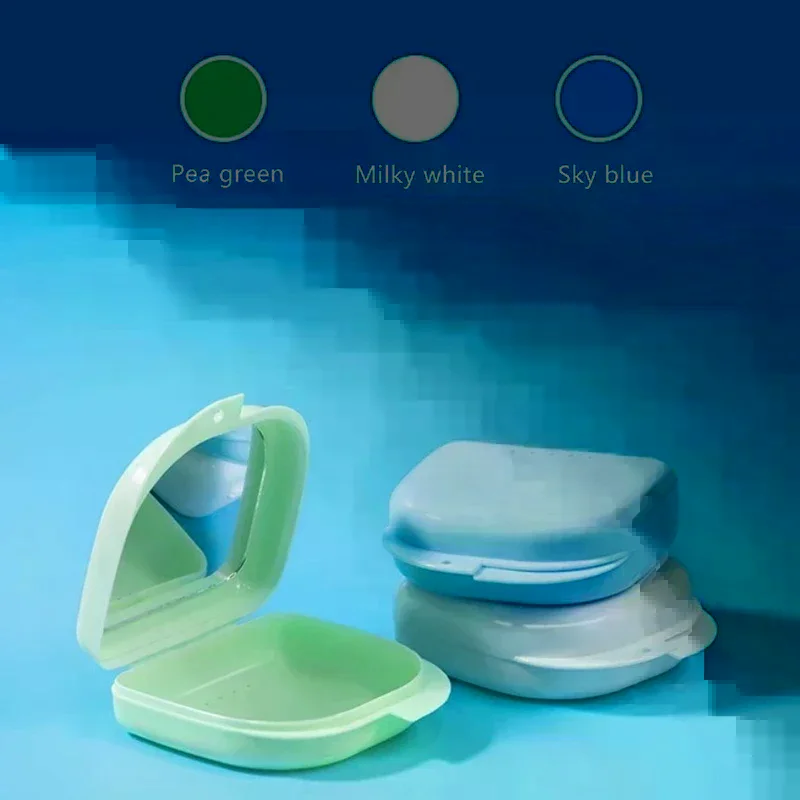 1/5 قطعة صندوق صينية أسنان مع مرآة صندوق التجنيب الأسنان حافظة بلاستيكية حاوية الأسنان صندوق أسنان حافظة واقية للأسنان الكاذبة #2