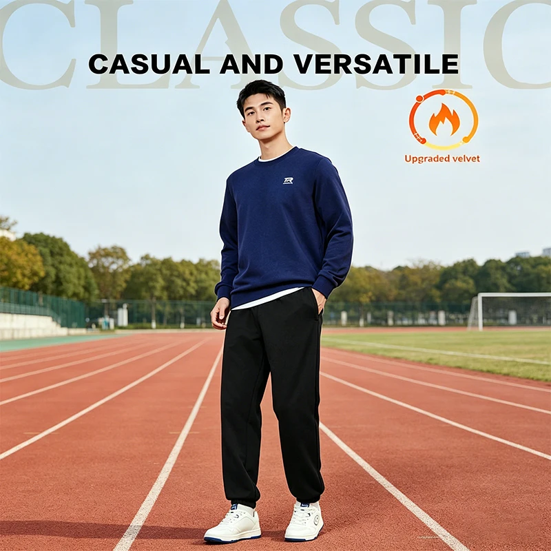 

QIAODAN Men's Jogger Pants Casual Athletic Black Loose Cuffed Sweatpants Daily Wear Outdoor Comfortable Trousers QXEYK3254096R