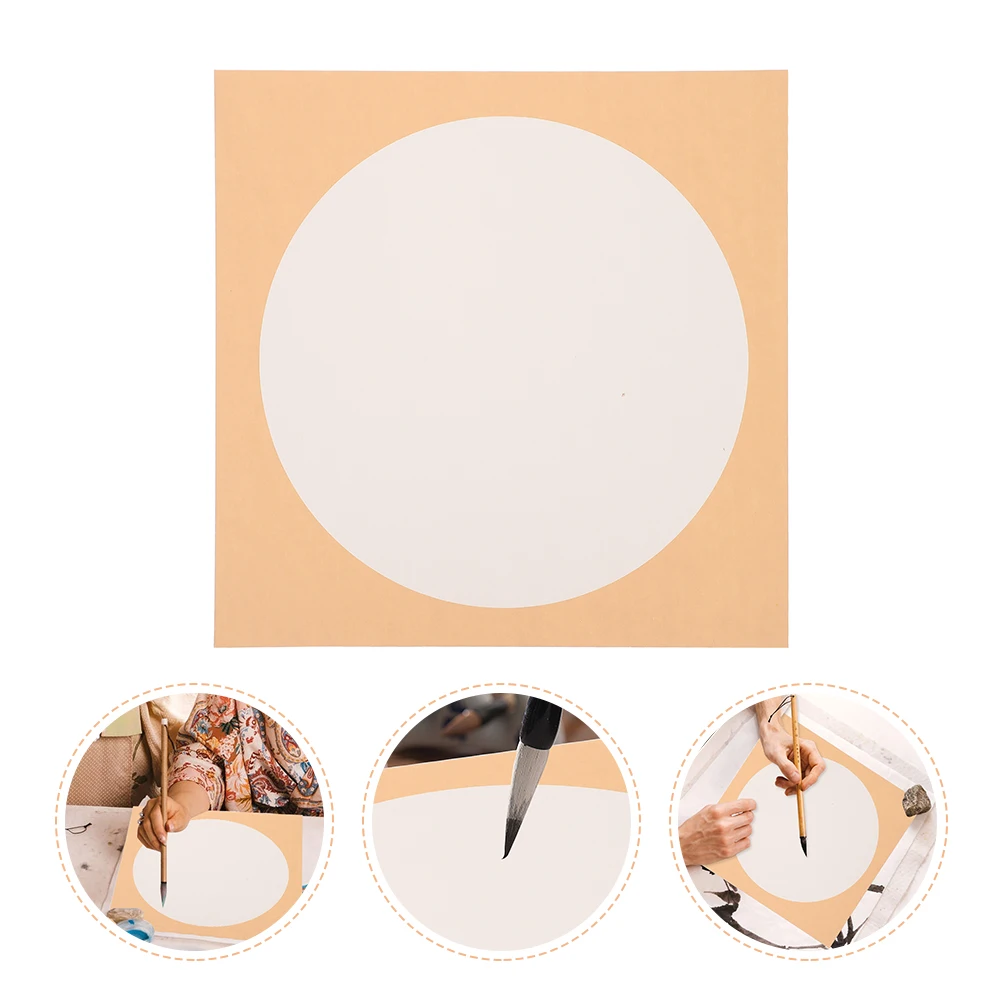 

20 Pcs Xuan Paper Fan Face Lightweight Portable Calligraphy Drawing Art Papers Round H writing Rice Traditional Accessories