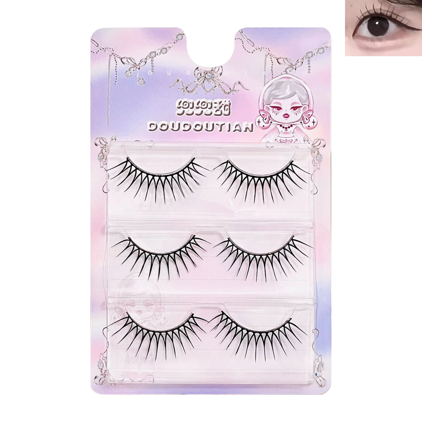 Piekerige Strip Wimpers DIY Cosplay Valse Wimpers Koreaanse Stijl u-vorm dagelijkse wimper Ultralight Natuurlijke Look nep wimperbenodigdheden