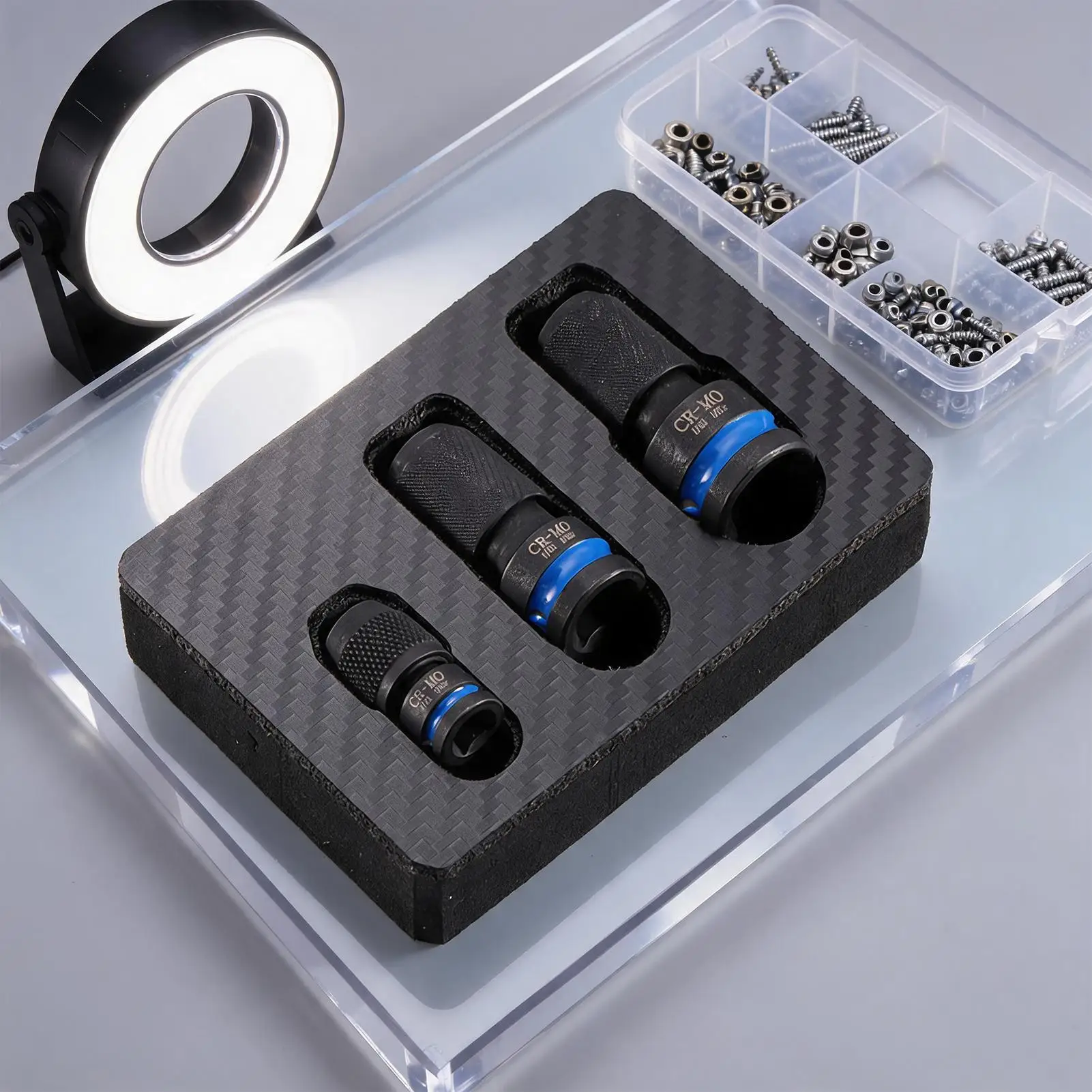 Bolt Extractor Set 1/2 To 1/4 Inch High-Torque Easy Out Hand Tools 3-Piece Screw Extraction Socket Set For Damaged Rusted