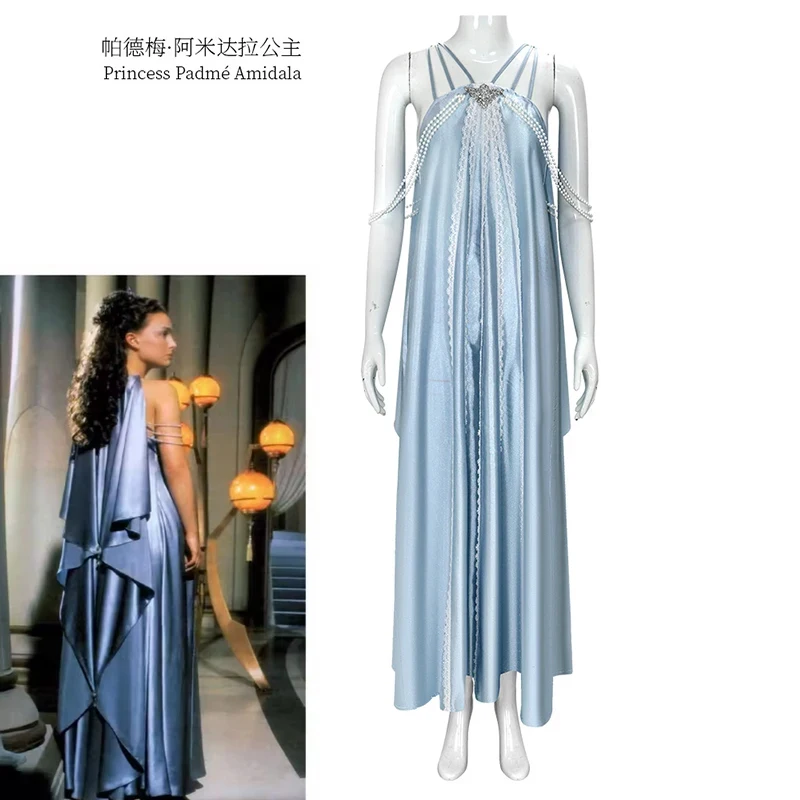 

❤2026❤ Anime Padme Cosplay Fantasy Amidala Nightdress Strap Sleep Dress Movie Space Battle Costume Disguise Adult Women Fantasi❤