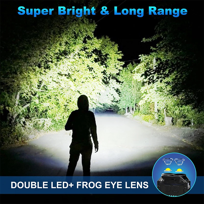 LED High Bright Flashlight Portable Mini Keychain Light Dual Light Source Outdoor Camping Fishing Multi-function Tool Torch Lamp