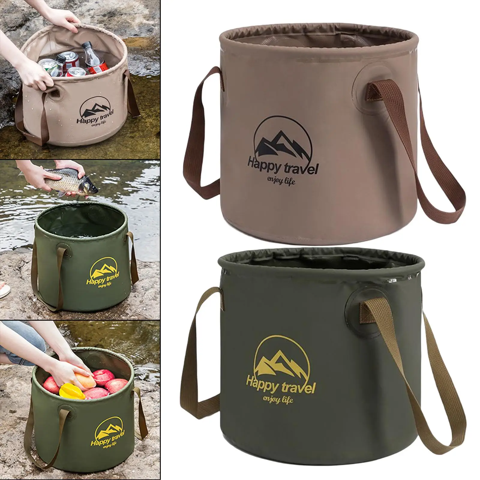 20L Collapsible Bucket Water Storage Container Foldable Compact Foot Bath Tub