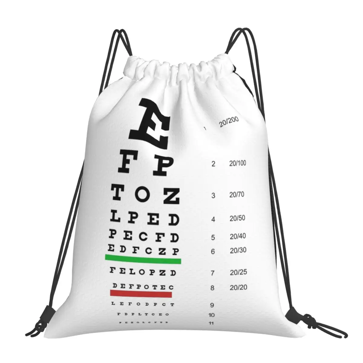 Geek Snellen Eye Test Letter Chart Ophthalmologists Backpacks Portable Drawstring Bags Sundries Bag Book Bags For Travel School