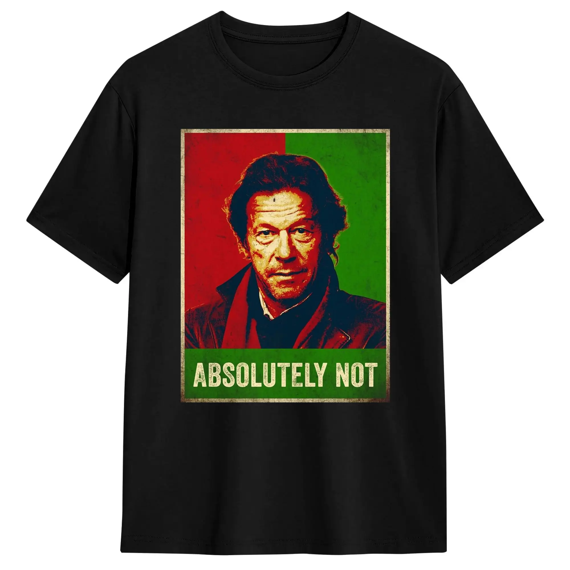 Imran Khan Absolutely Not Pakistan Pti Flag Men T Shirts Casual Tee Shirt Short Sleeve T-Shirts Pure Cotton 6XL Clothing