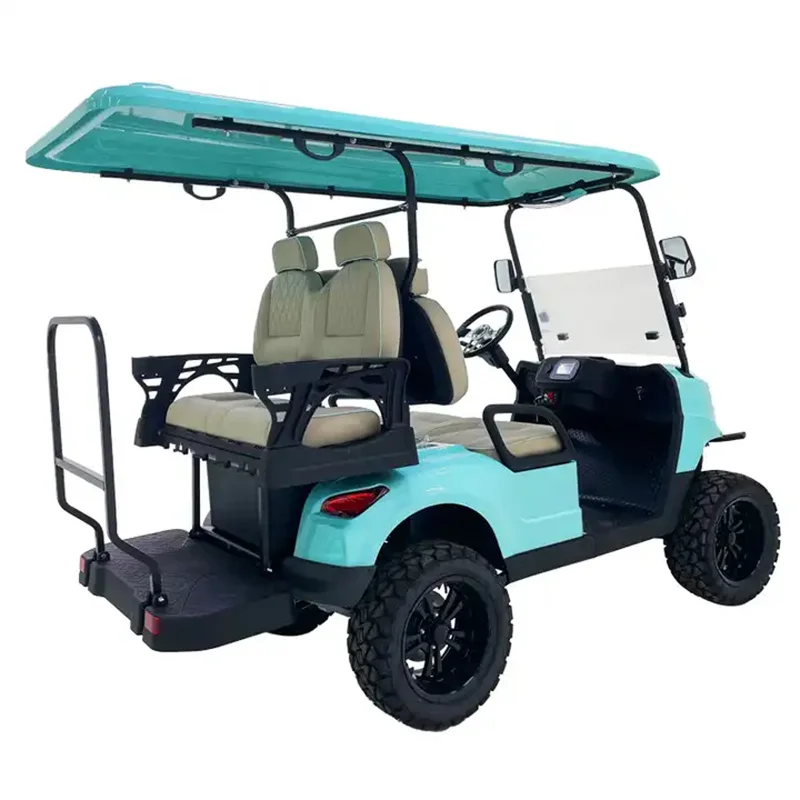 Customized Color Logo 4 Wheel New Passenger 4 Seater Hunting Off-Road Vehicle Small Golf Cart Electric Mini Car with AC Motor