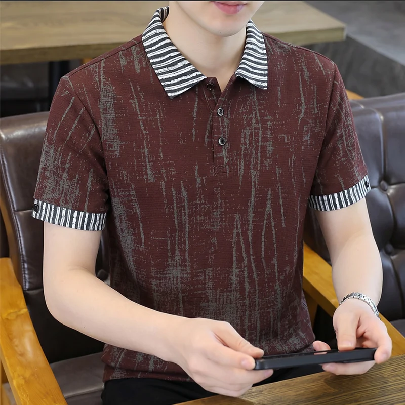 Summer New Style Men's Polo Shirt Short Sleeve T-Shirt Fashion Lightweight Three-Dimensional Collar
