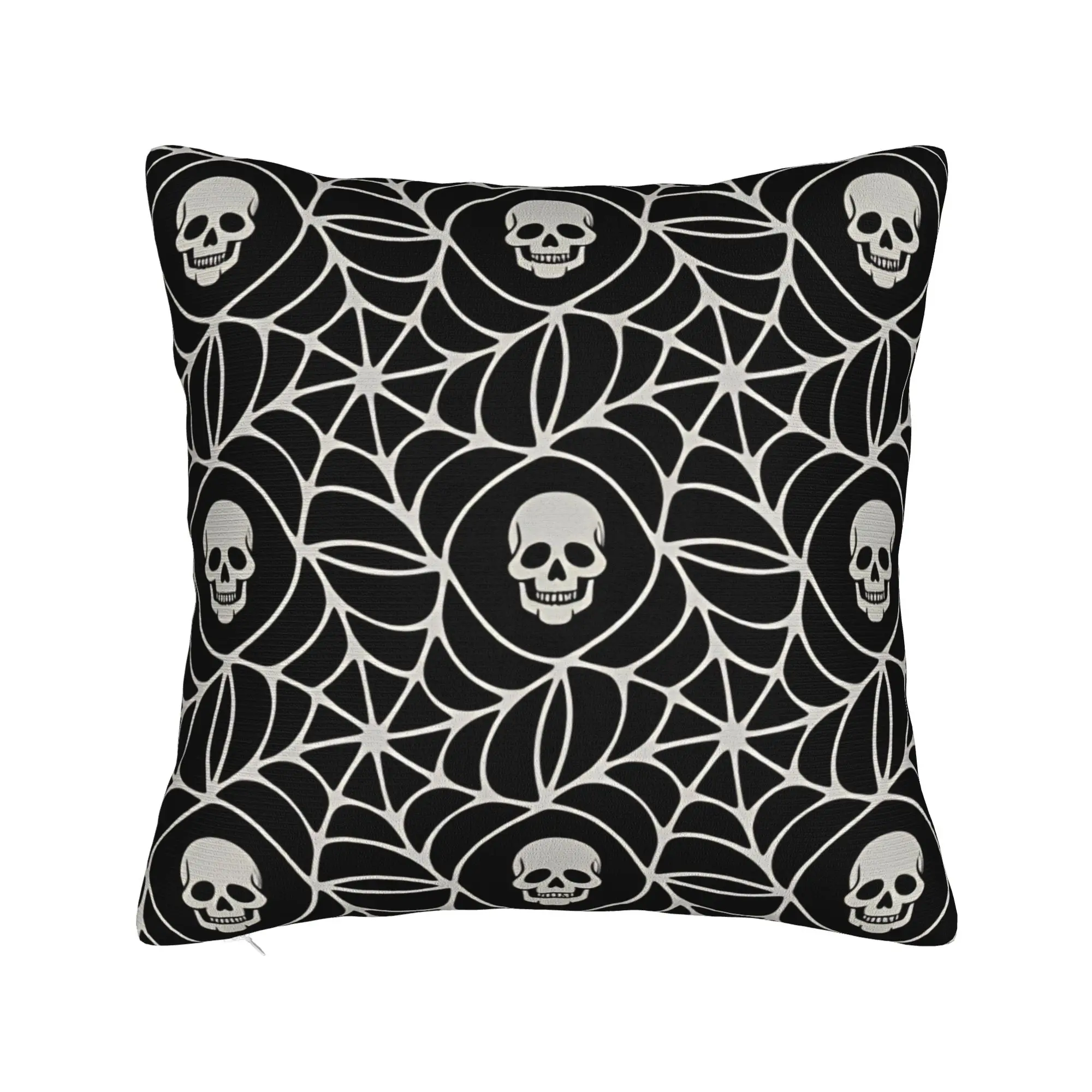 Halloween Skeleton Flower Pillow Cover  Print Cushion Cover Cute Funny Pillow Case For Chair Sofa Home Decor