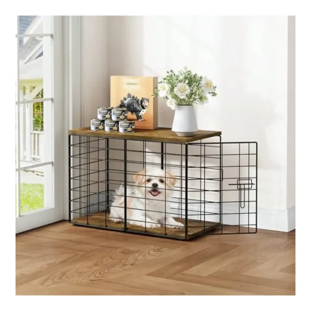 

Inch Small Dog Crate Furniture Stylish Durable Indoor Dog Kennel With Storage Top Secure Lock Dog Crates For Small Dogs Under 1