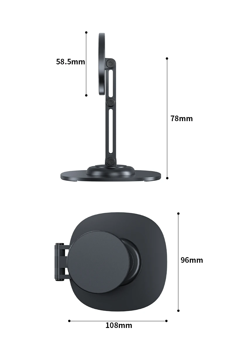 ZEKA Metall-Schreibtisch-Telefonhalter N52 Magnetisch Faltbar 360° ° Drehbarer Ständer für iPhone MagSafe iPad Tablet – Detail 13