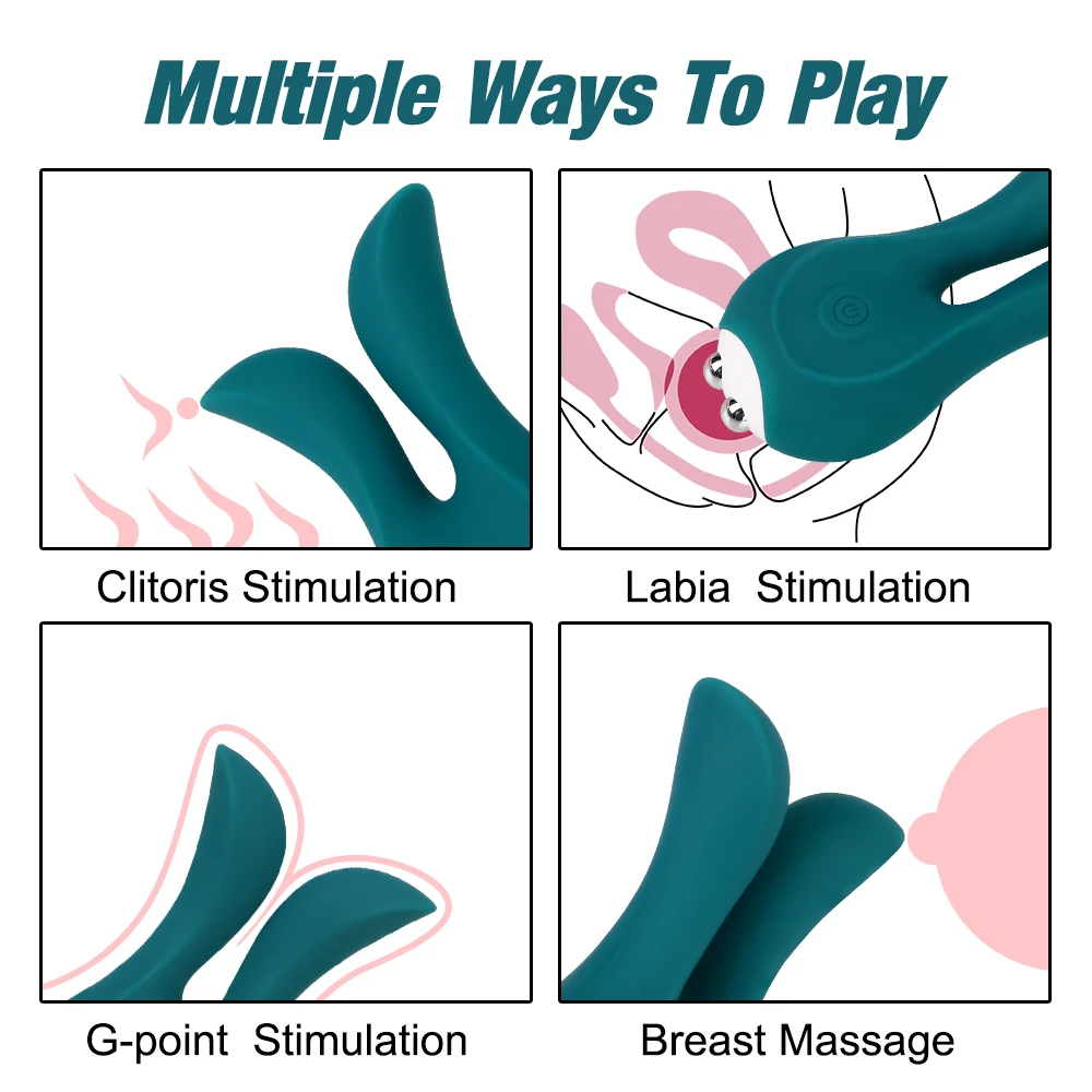 여성용 섹시한 토끼 귀 포켓 진동기, 젖꼭지 클램프, 클리토리스 자극기, 질 항문 플러그, 여성 자위기구, 에로틱 섹스 토이