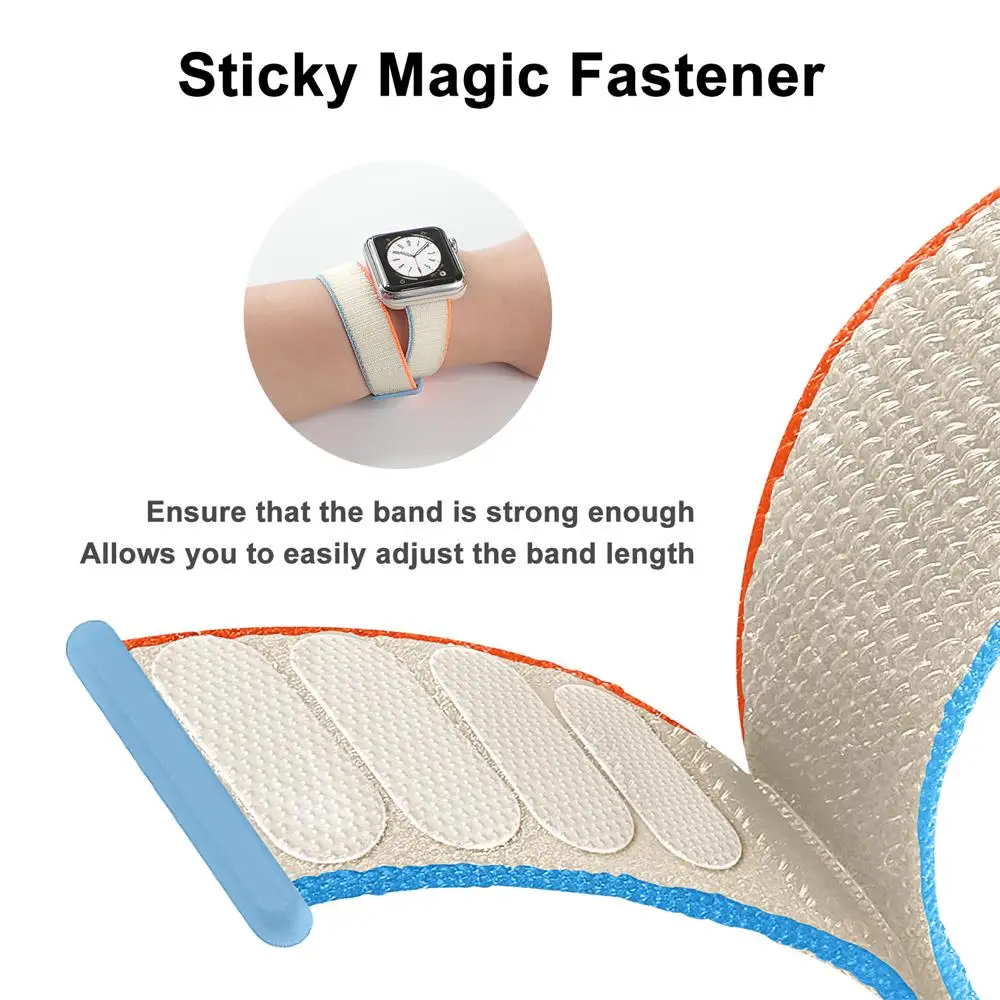 Nylon Loop For Apple Watch Band 44mm 45mm 49mm 40mm 41mm 42mm 38mm Double tour Bracelet iWatch Series 7 8 3 4 5 6 Se Ultra strap