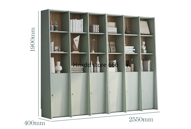 Whole wall retro trapezoidal locker study free combination Internet celebrity bookshelf