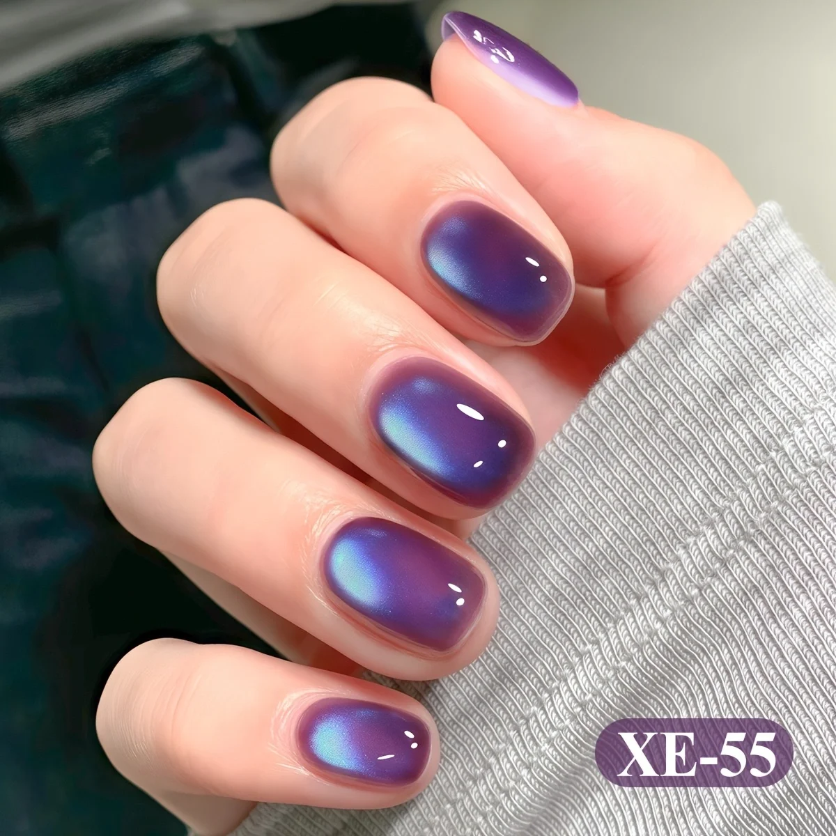 Bottiglia di polvere Viola Qi Dong Lai occhio di gatto XE-55 colla per occhi di gatto viola super brillante perline di vetro viola moda tutto-fiammifero