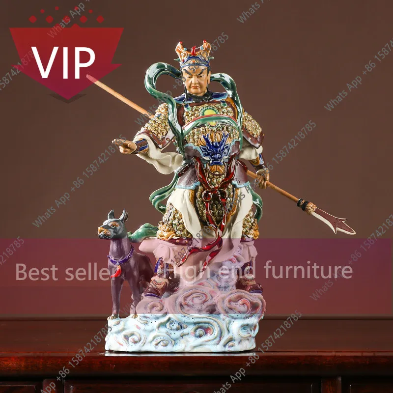 ZL Shiwan ceramic doll boutique new Chinese home decoration door living room town house decoration Erlangshen ceramic ornament