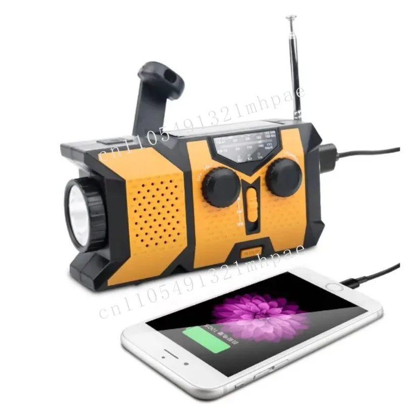 

Portable AM/FM/WB Crank Solar Flashlight for Camping Survival Preparedness Stations or Disaster Outdoor Activities