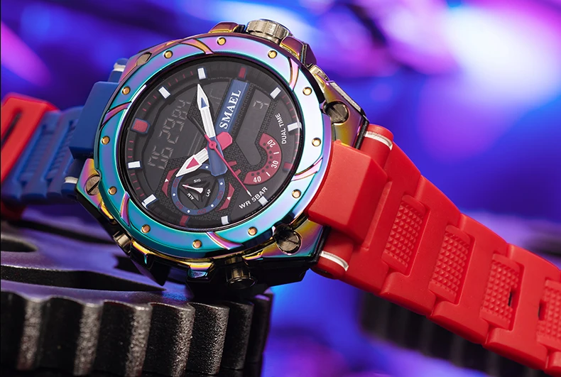 SMAEL Sport Quartz Watches LED DisplayShock Resistant 50M Waterproof Alarm Clock Analog Digitals 8060 For Men S72ab826769bb48c18310118773985d0eB