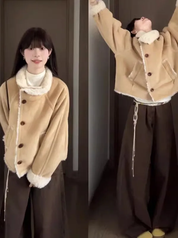 

Ретро-стиль, высококачественная утепленная хлопковая куртка с искусственным мехом, модная верхняя одежда, маленький размер, зимняя верхняя одежда