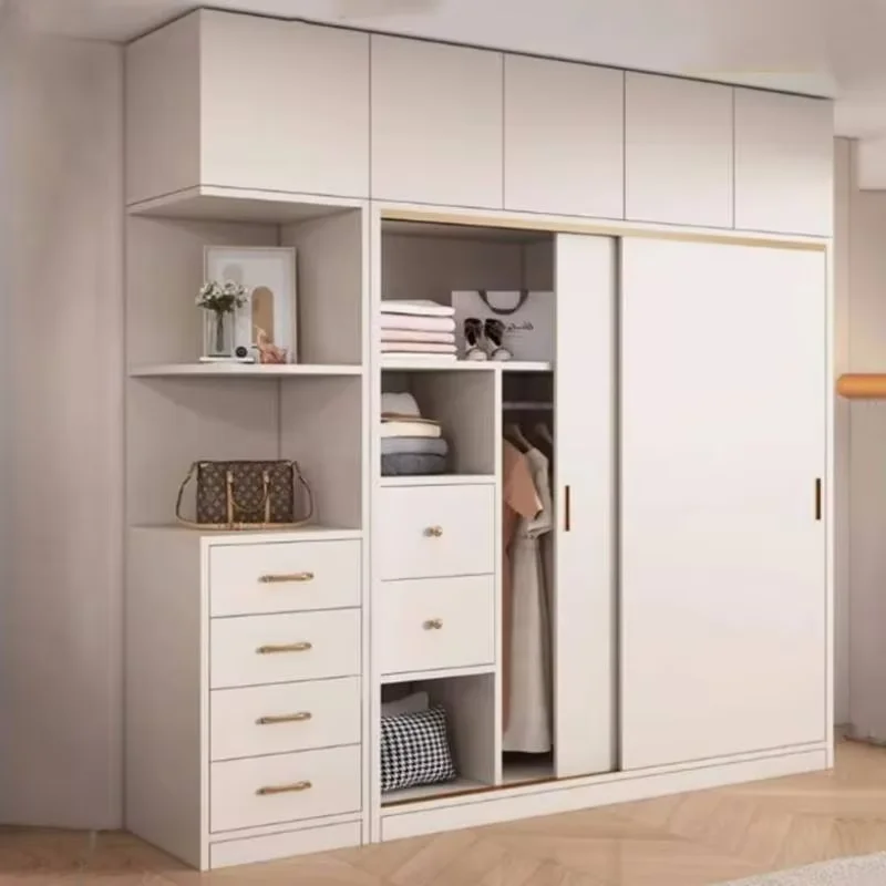 Sliding Doors Bedroom Wardrobe Luxury Wooden New White Organizer Wardrobe Storage Drawers Ropero Armable De Ropa Room Furniture