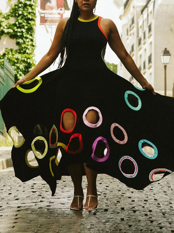 Modigirl Summer Evening Dresses Luxury Party for Woman 2025 Autumn Sleeveless Women Colorful Hollow Prom Birthday Maxi Dresses