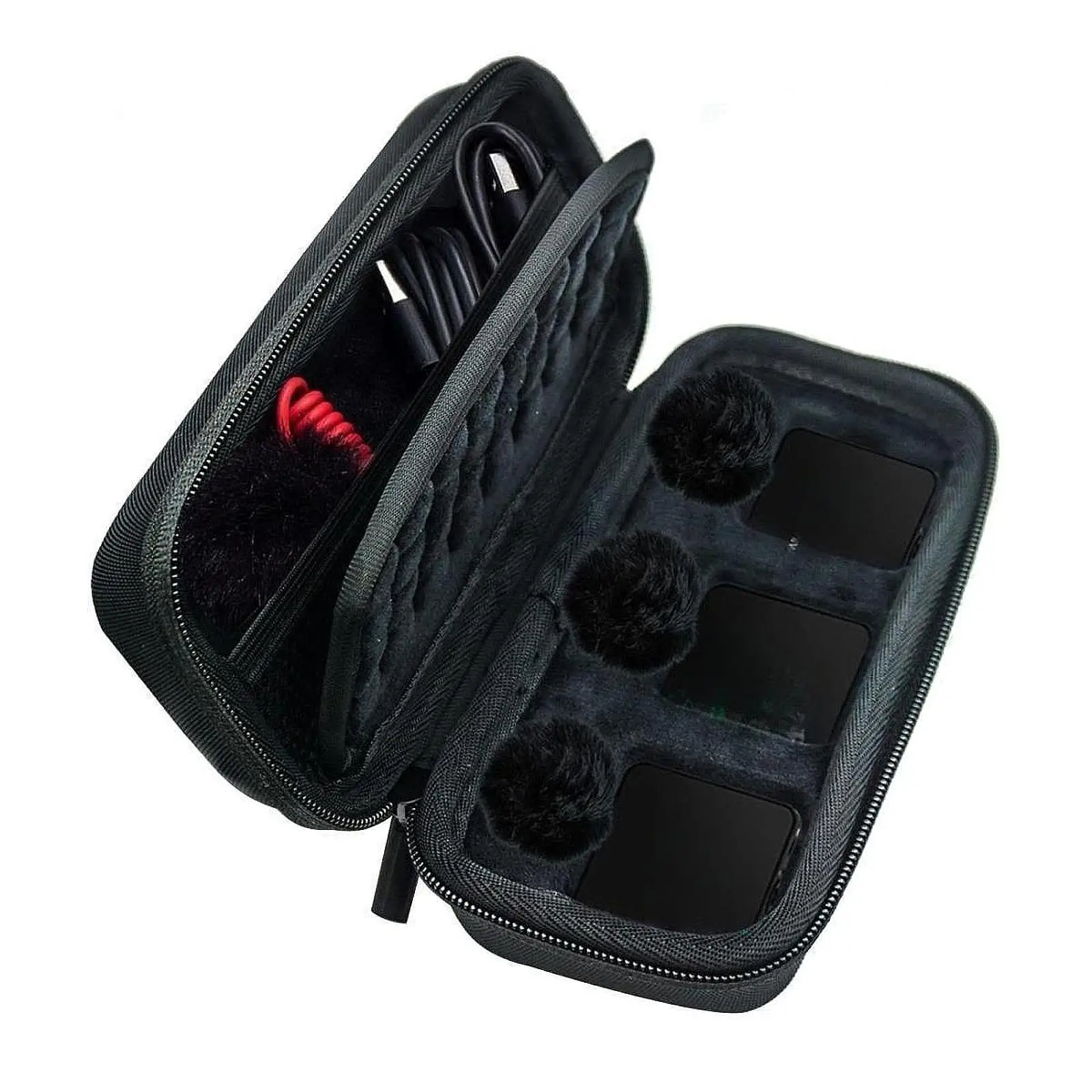 Bolsa de transporte Estuche para micrófono inalámbrico EVA con 3 ranuras para viajes Rode Wireless Go2 Trip