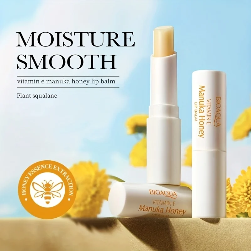 BIOAQUA Vitamin E Honey Lip Balm Moisturizing Anti Cracking Nourishing Nourishing Lipstick Lips Skin Care Products