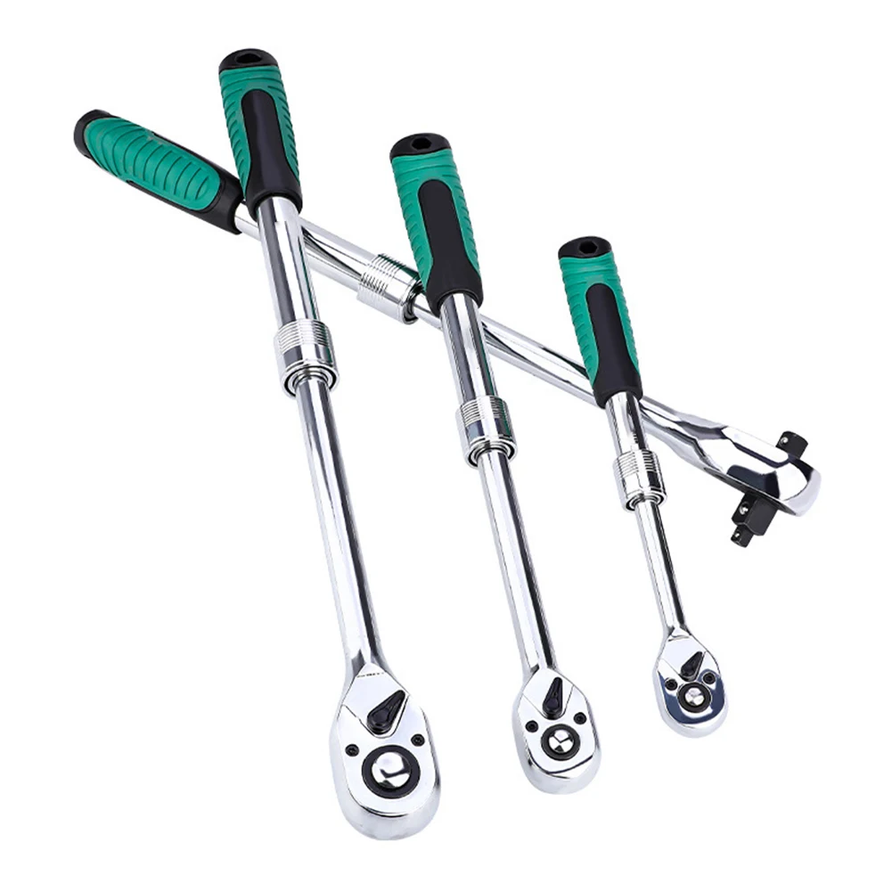 72 Tooth Ratchet Adjustable Head Wrench Long Service Life Quick Release Button Retractable Large Flap Telescopic Adjustment