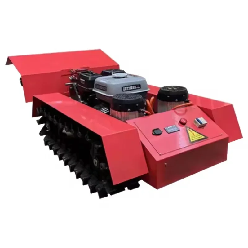 

Gasoline Crawler type Gras CutterRobot Remote Control Professional Lawn Mower with Front Bucket