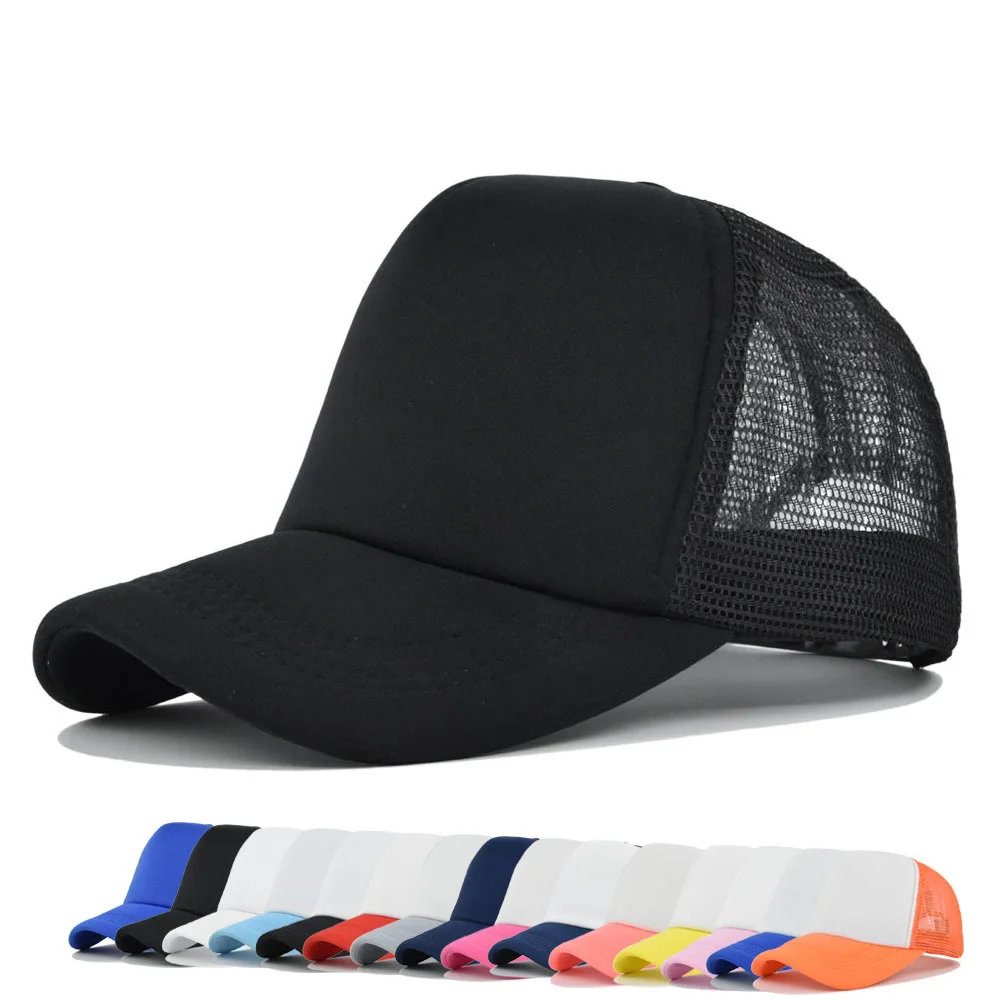 15 Colors Mesh Baseball Cap Adjustable Snapback Hats For Women Men Hip Hop Trucker Cap