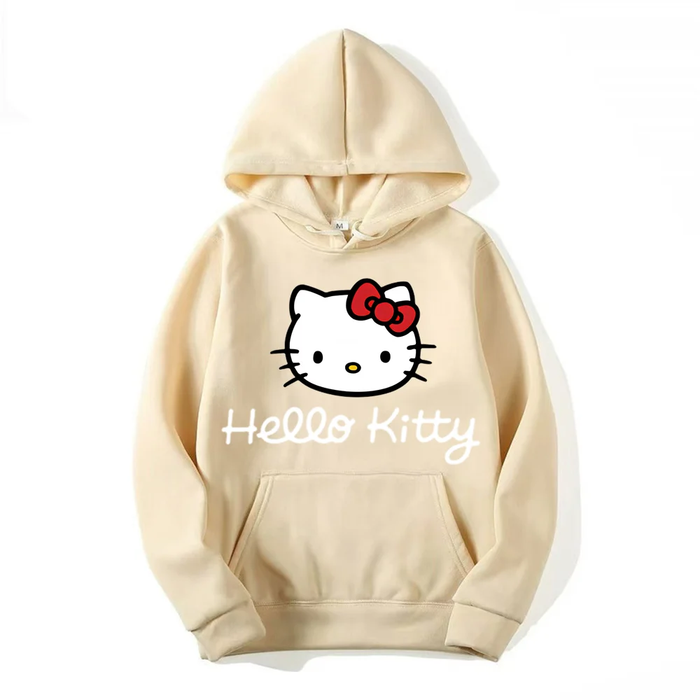 Yeni Hello Kitty Anime Hoodie rahat kazak erkek polar kazak Y2k Couples dera çiftler baskı Hoodies ceket çocuk giysileri kızlar