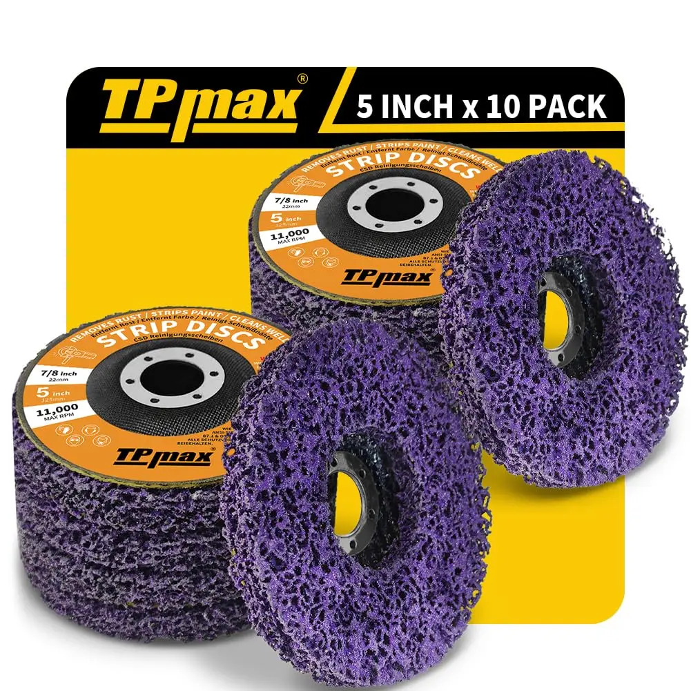 

Stripping Discs 5" x 7/8" Rust Remover Wheel for Angle Grinder, Poly Strip Disc Remove Paint & Oxidation, 10 Pack