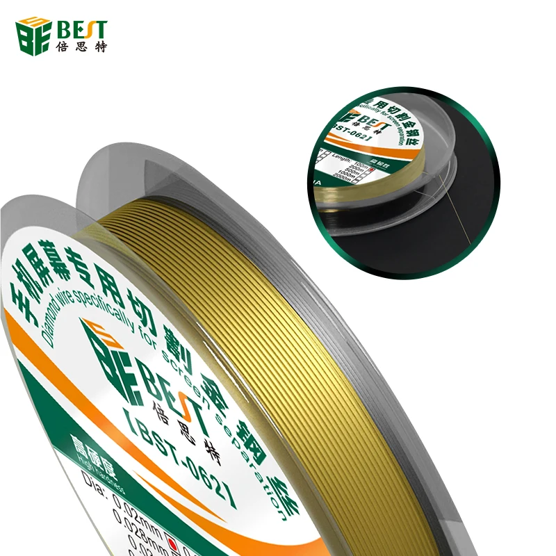 1 Roll Special Diamond Wire Alloy Gold Molybdenum Wire 100M 0.02-0.1mm Cutting Line LCD/OLED Display Screen Separator BST-062