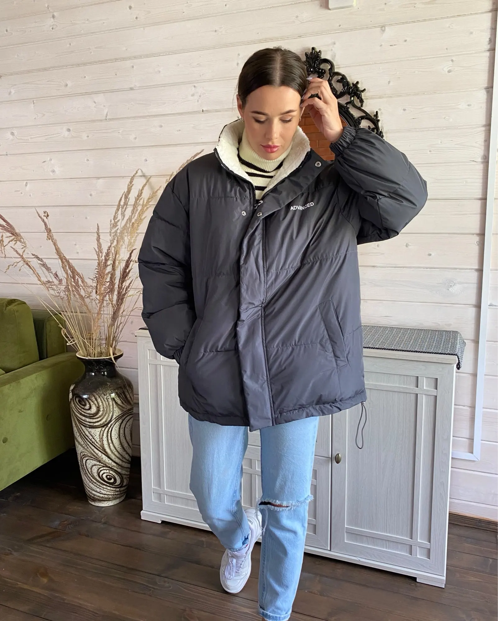 Baggy FleeceThicken Lettera Grafica Cappotto invernale da donna Parka oversize Cappotto coreano Super caldo Casual Looee Autunno Giubbotti Feamle Y2K