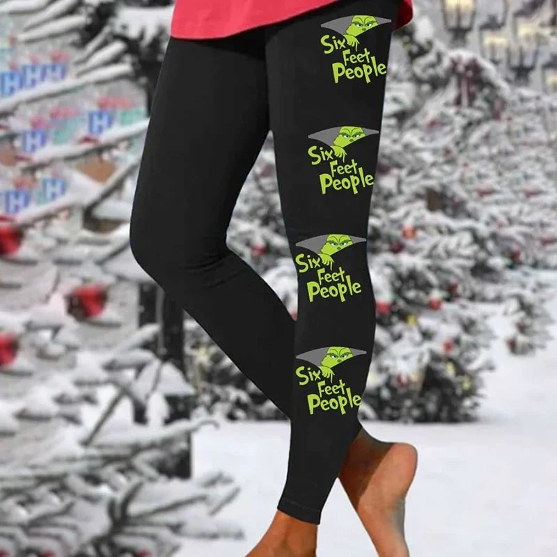 Mallas con estampado navideño para mujer, pantalones de Año Nuevo a cuadros, medias de cintura alta, mallas sexys, pantalones deportivos para Festival, 2026