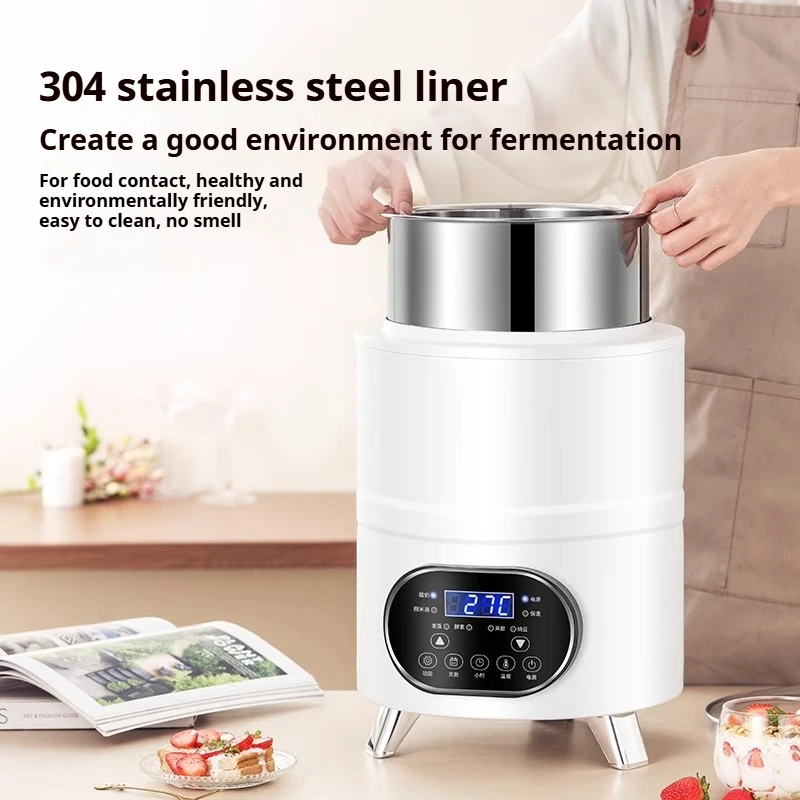 자동 다기능 발효기, 304 스테인레스 스틸, 220V 항온 타이머, 요구르트/낫토/막걸리 제조기, 가정용/상업용