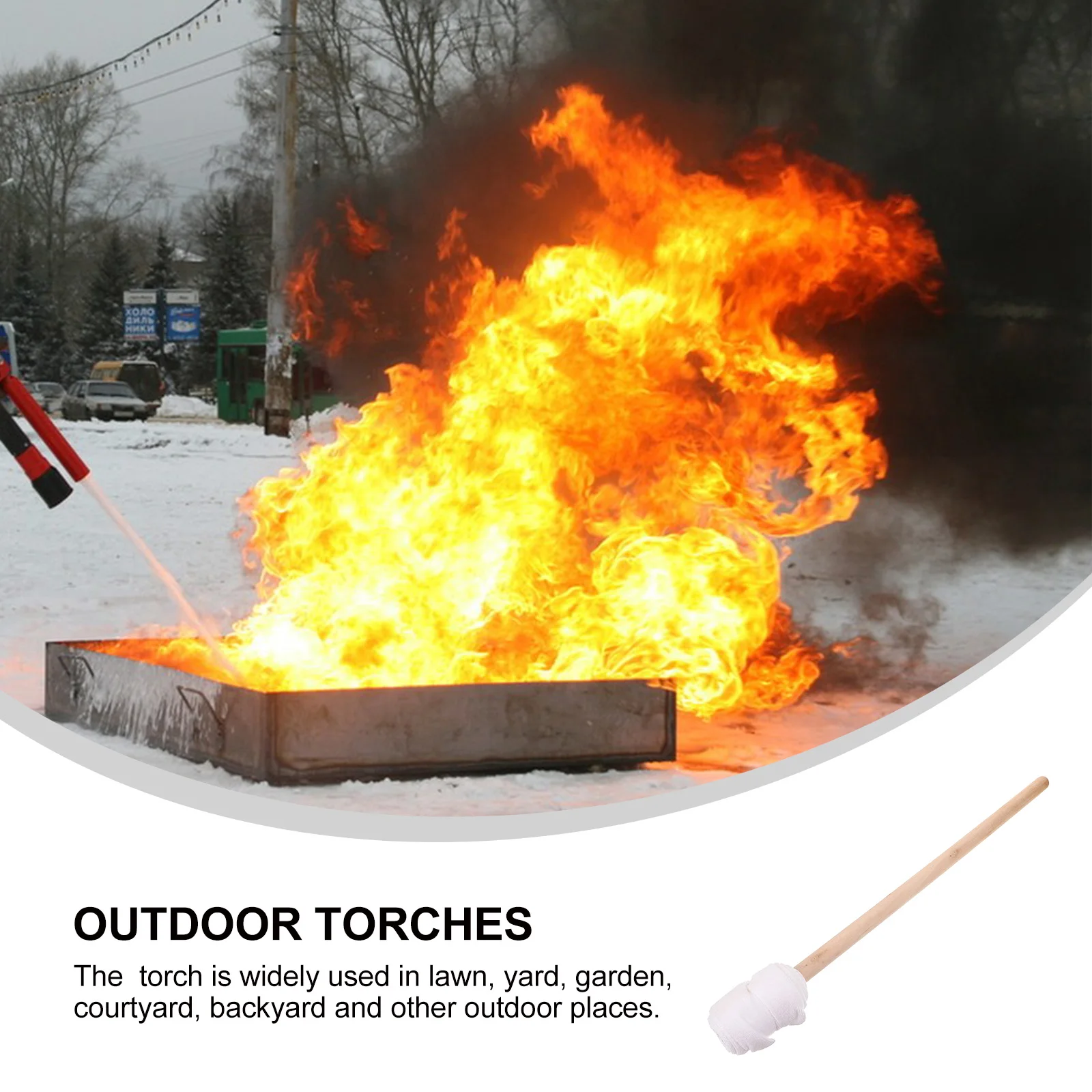 

Outdoor Handheld Torch Garden Torch Durable Lightweight Decorative Flame Wand for Camping Festival Yard Party Outdoor