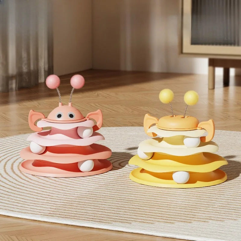 

1 шт., игрушка для кошек, маленькая пчелка, игровая тарелка, вращающийся мяч, развлекательное мороженое, забавный рельефный артефакт, три слоя, чтобы облегчить скуку