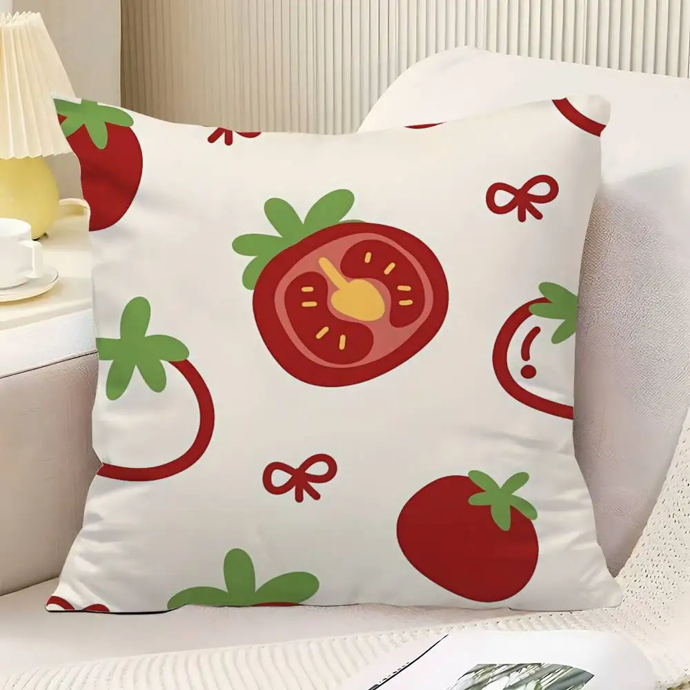 Cute Tomato Fashion Throw Pillow Cover Neutral Decor Cushion Cover Soft Sofa Couch Bed Home Decor Pillow Case