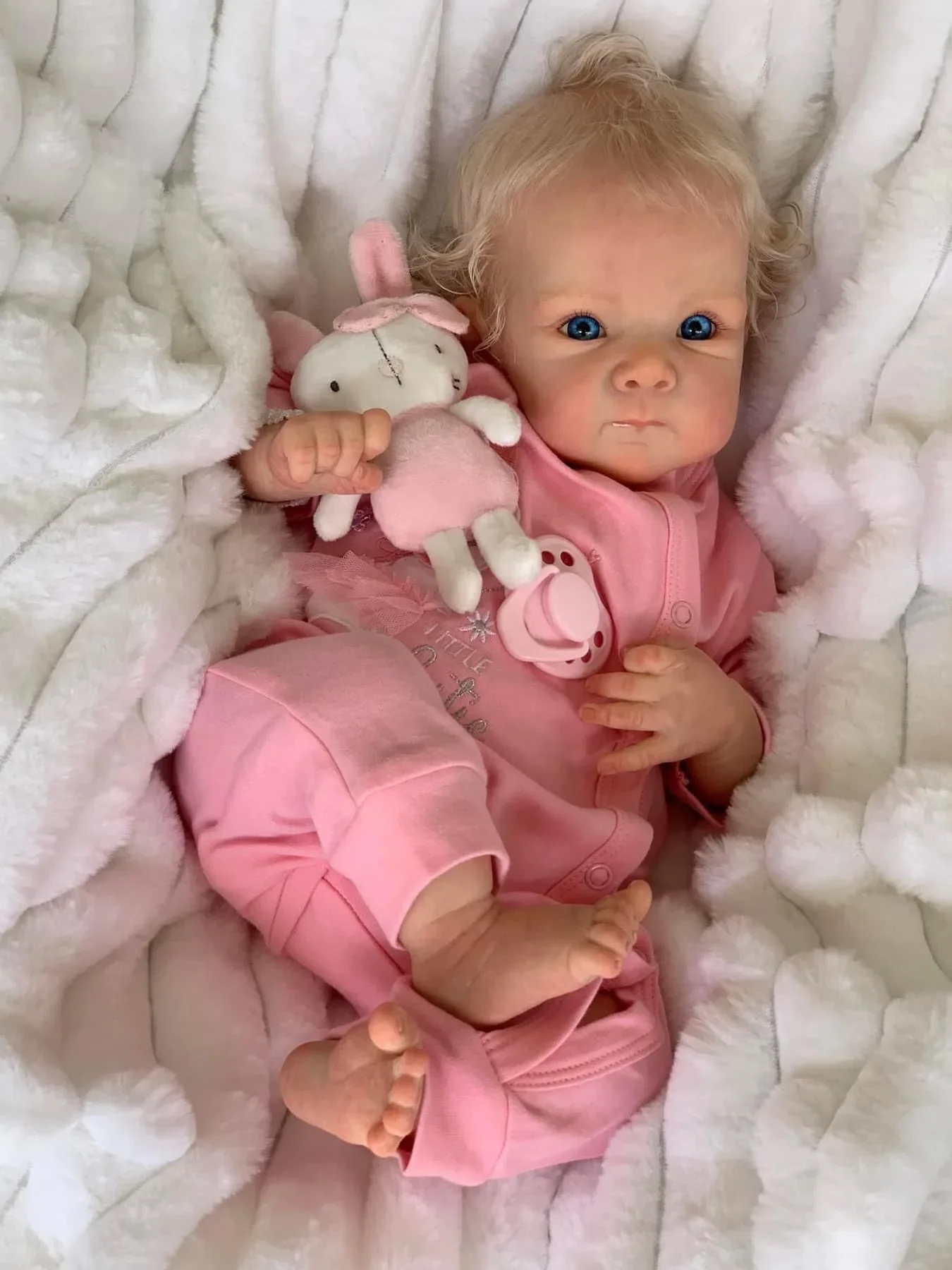 NPK 19inch Soft Body Newborn Baby Reborn Doll Bettie Lifelike Cuddly Baby Multiple Layers Painting 3D Skin with Visible Veins