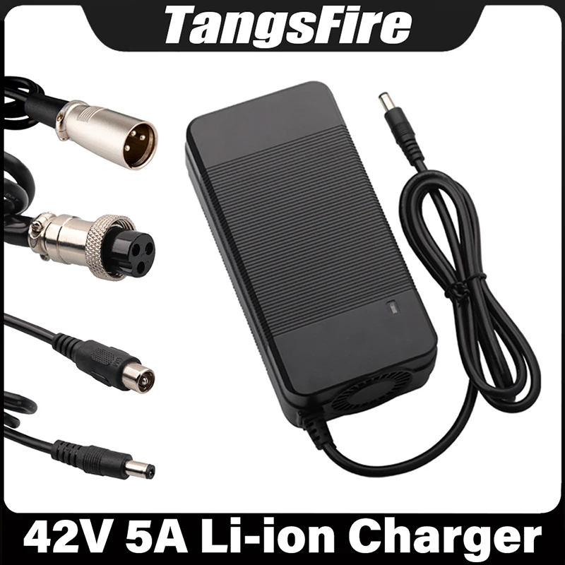 Output 42V 5A Li-ion Battery Charger 10Series For 36V Lithium Battery Pack Charger XLR/GX16/DC/RCA/GX12 High Quality Connector