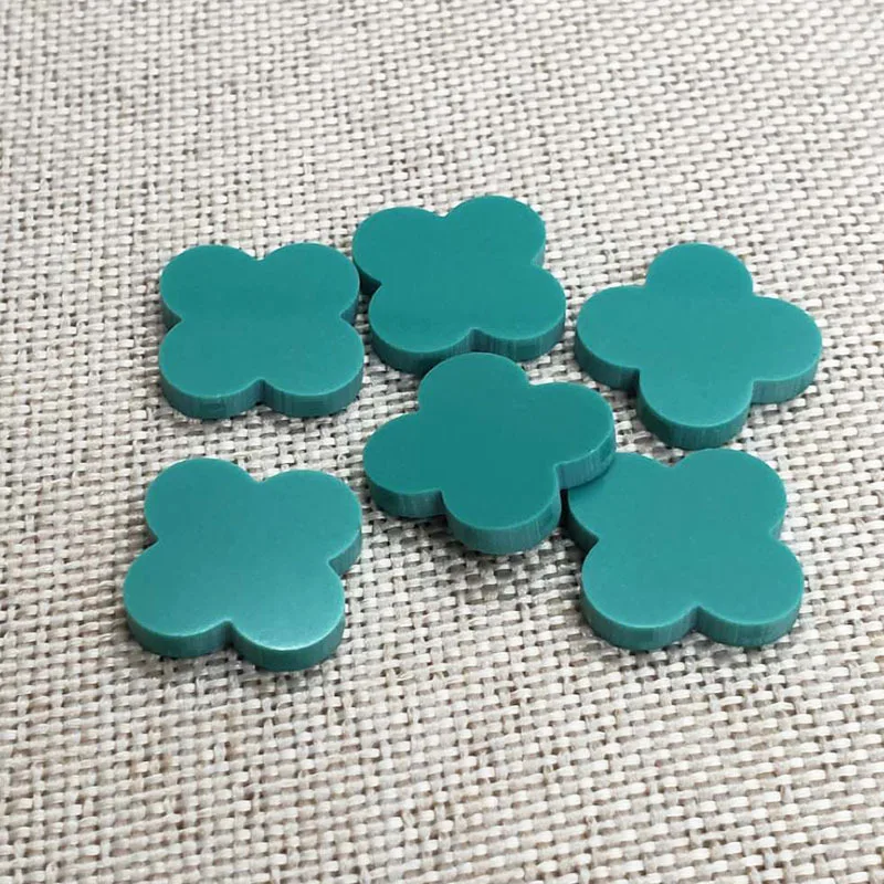 

100PCS/Lot 13x13x2mm Synthetic Blue Turquoise Four Leaf Stone For Jewelry Stones