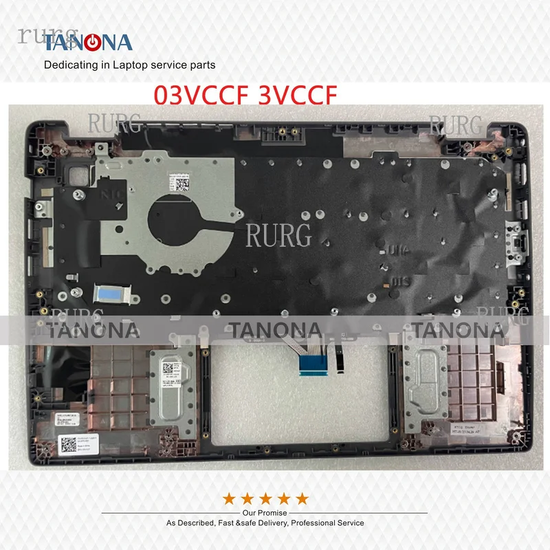 R+ New 03VCCF, compatible with for Dell Latitude 3440 3450, includes the upper case (palmrest) and backlit keyboard