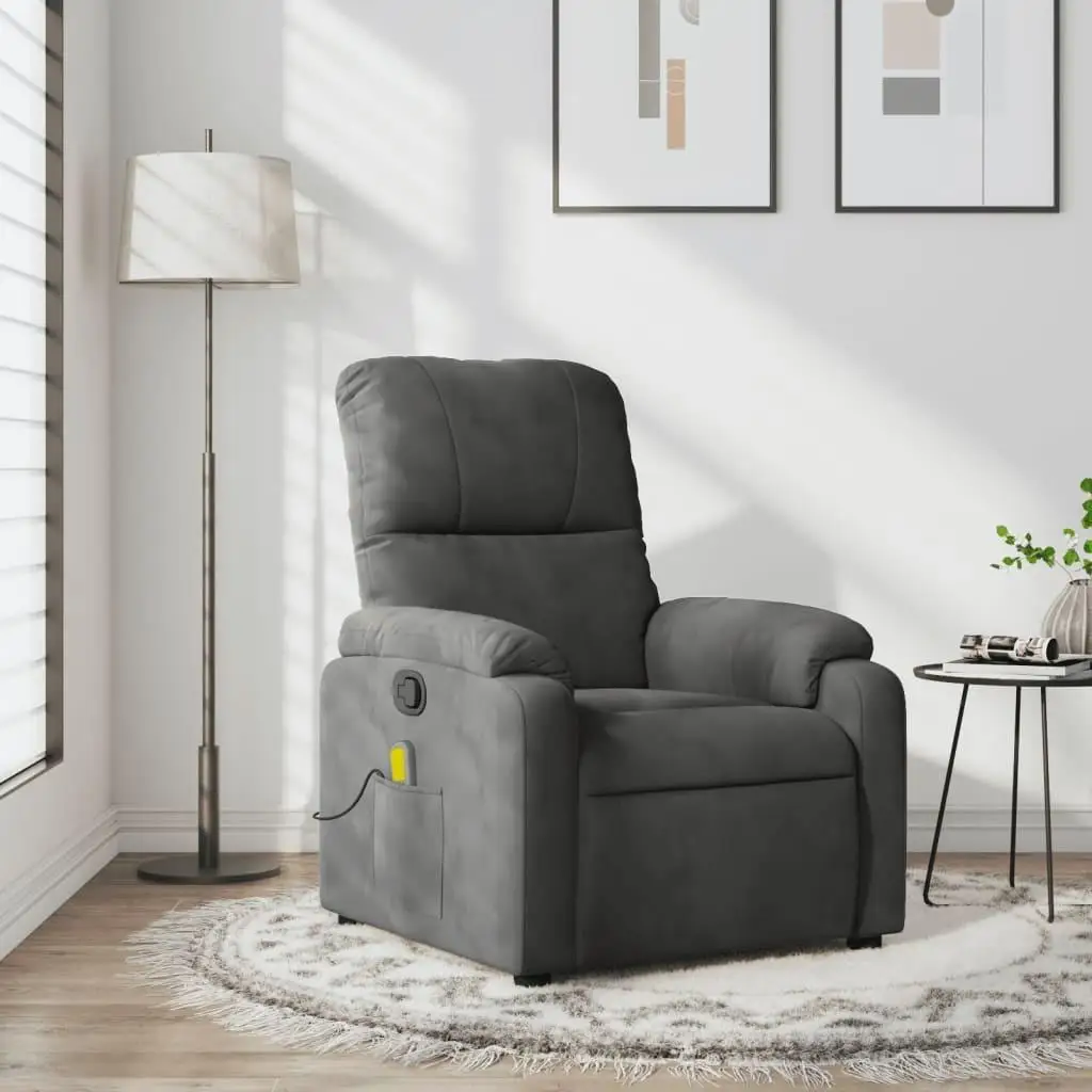 Dark Gray Microfiber Massage Recliner Chair - Comfort & Relaxation