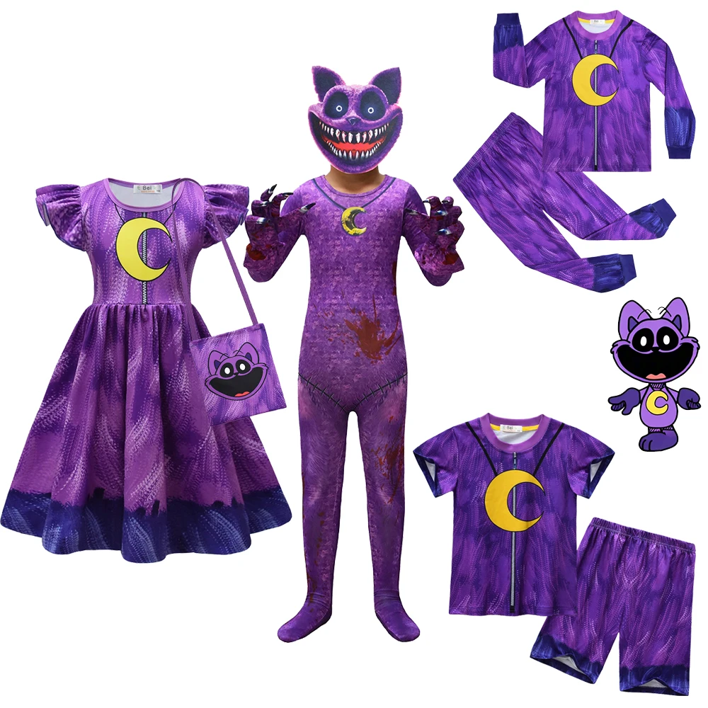 Smiling Critters Cosplay Costumes for Kids Smiling Critters CAT Nap Accion Jumpsuits Halloween Christmas Party Children Uniforms