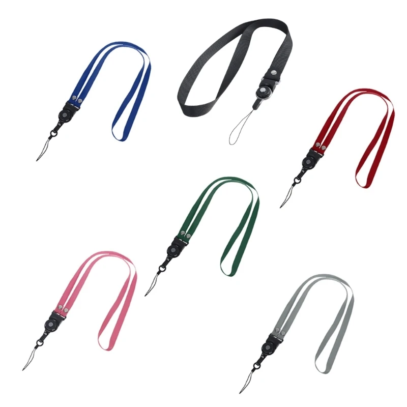 50cm 독특한 디자인 세련된 솔리드 컬러 스트라이프 2-in-1 분리형 회전식 홀터 매는 밧줄 케이스 지갑용 전화용