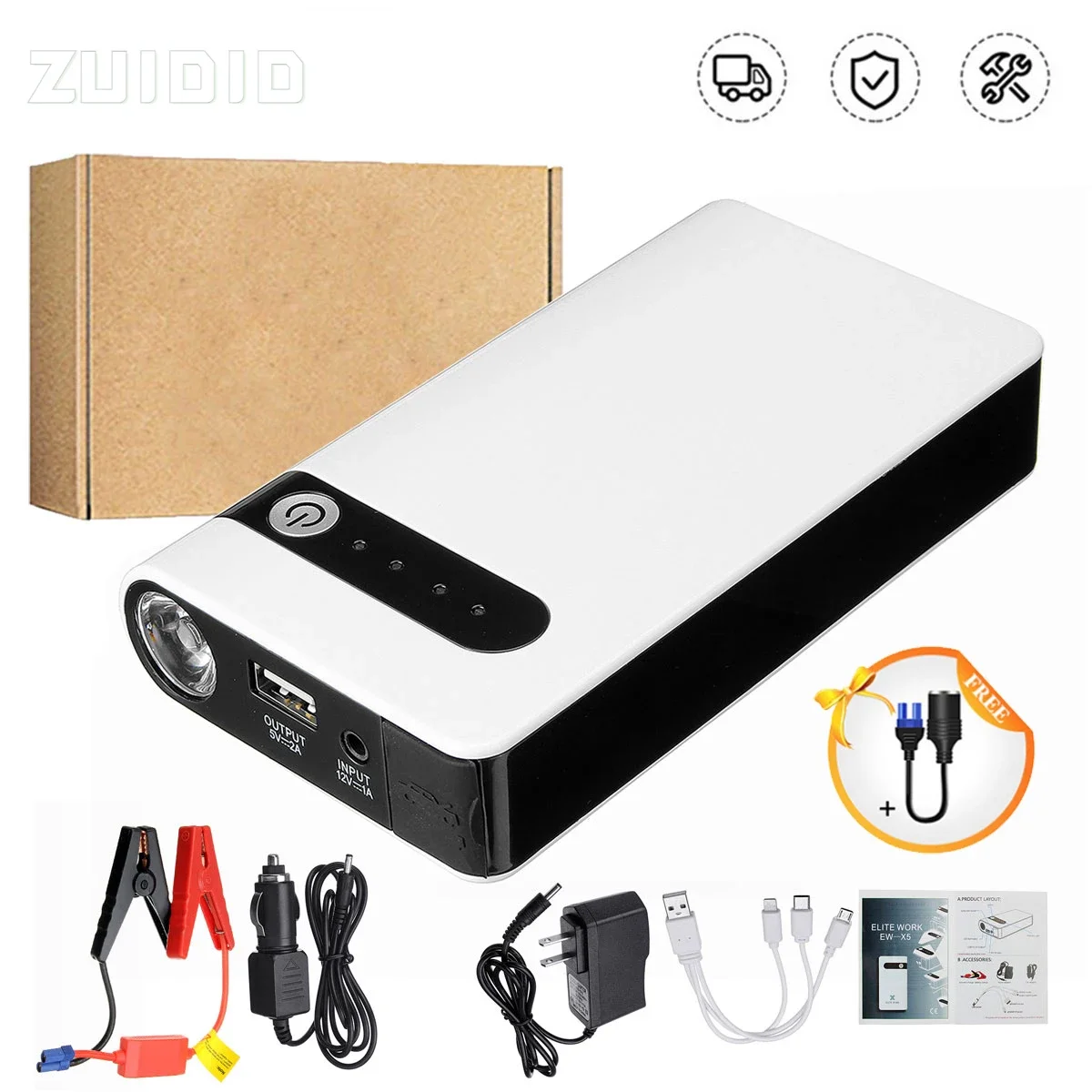 New 20000mah Car Jump Starter Battery Power Bank Emergency Booster 12V Auto Starting Device Petrol Diesel Articles For Cars