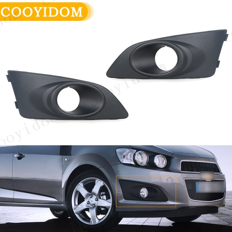 Fog Light Cover For Chevrolet Aveo  Sonic 2011 2012 2013 2014 2015 2016 2017 BLack Fromt Bumper Foglamp Grille Shade Trim