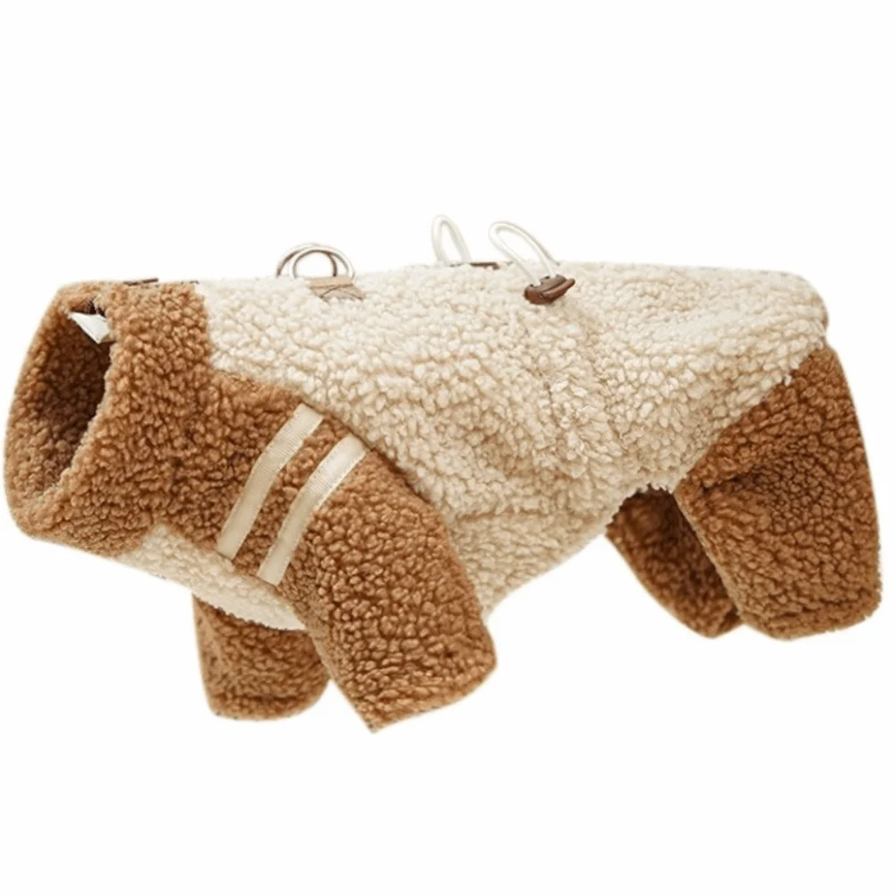 Thickened Winter Dog Clothes Double-Sided Velvet Warm Pet Zipper Clothing Comfortable Color Blocking Pet Cotton Coat Daily Walk