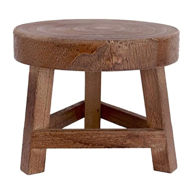 AWAH Indoor Outdoor Wood Low Stools Small Bench Plant Stand Pot Holder Shelf Modern Design For Entryway Garden Decorations